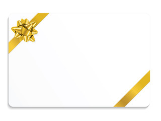 Sticker - VECTOR CHRISTMAS GIFT CARD WITH GOLD RIBBON