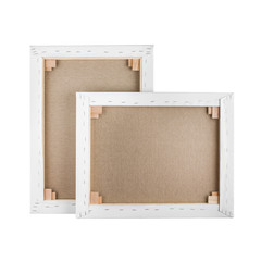 Gallery wrapped blank canvas on wooden frame - stretcher bar fra