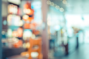 Poster - Blurred background : Vintage filter ,Product shelf and Customer