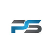 PS company linked letter logo blue