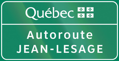 Wall Mural - Guide and information road sign in Quebec, Canada - Autoroute Jean-Lesage
