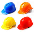 © kongsky - Set of safety helmet on white hard hat isolated.