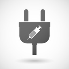 Sticker - Isolated plug icon with a syringe