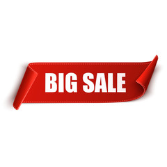 Wall Mural - Big Sale Banner isolated on white background. Ribbon. Vector Illustration