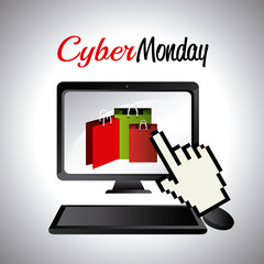 Poster - Cyber monday shopping design.