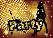 Disco Music Dance Girl Party background, vector illustration