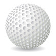 Golf ball isolated over white background, vector illustration