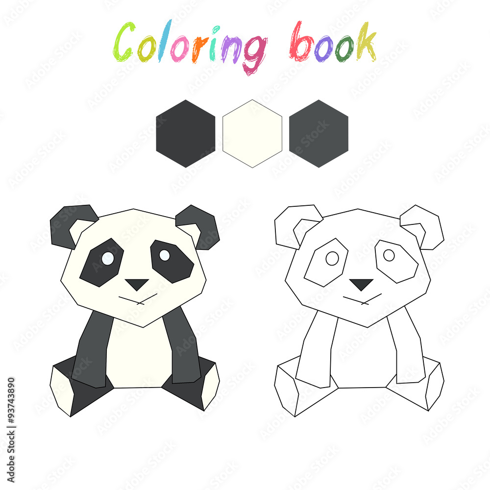 Coloring book panda kids layout for game Stock Vector | Adobe Stock