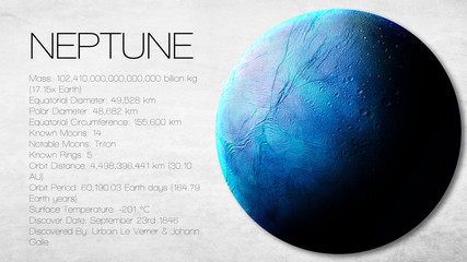 Wall Mural - neptune - high resolution infographic presents one of the solar