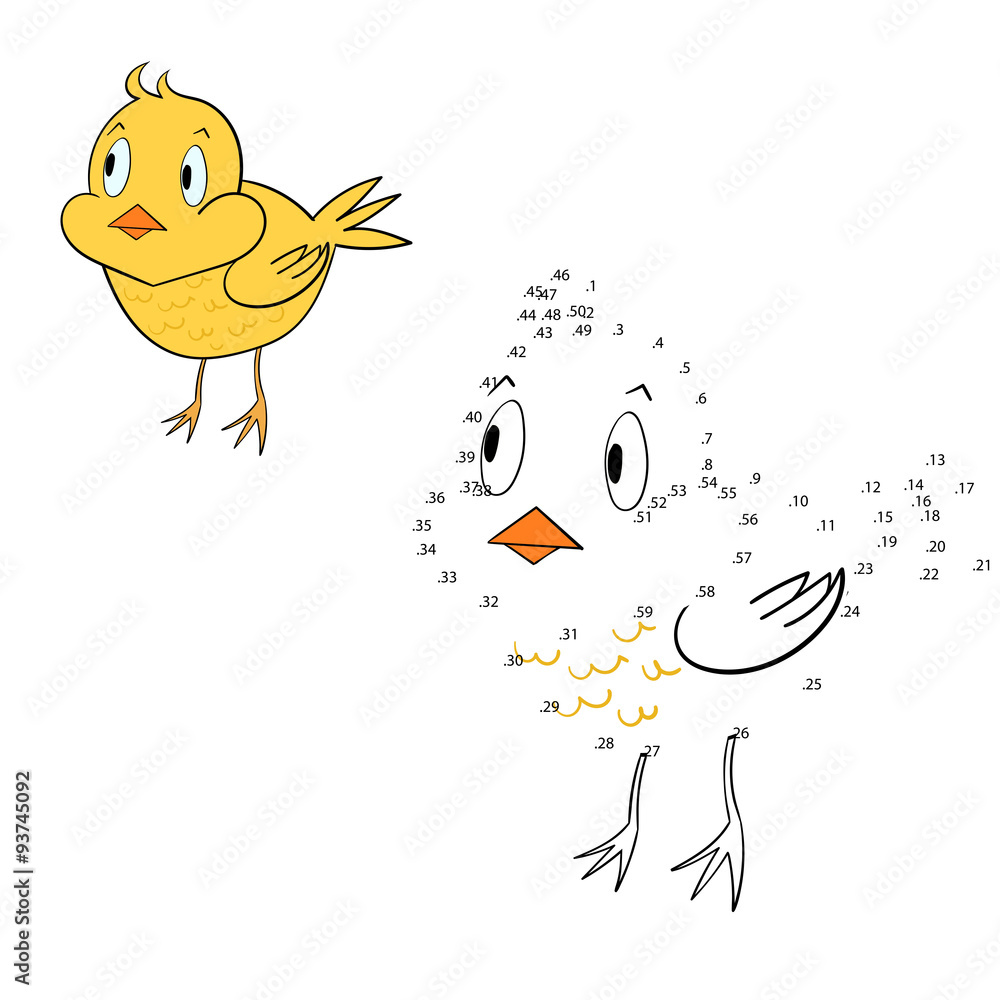 Connect the dots game chicken vector illustration Stock Vector | Adobe ...