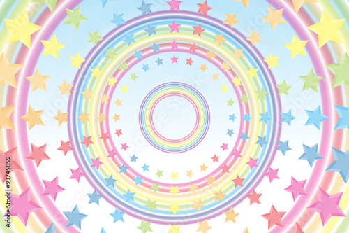 Background Wallpaper Vector Illustration Design Free Free Size Charge Free Colorful Color Rainbow Show Business Entertainment Party Image 背景素材壁紙 虹色 レインボーカラー 星屑 スターダスト 七色 カラフル かわいい リング 丸円 輪 Stock Vector