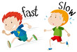 © blueringmedia - Opposite adjectives fast and slow