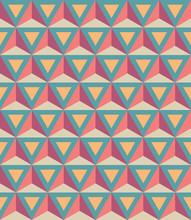Vector Modern Seamless Colorful Geometry Pattern, 3D Triangles, Color  Abstract Geometric Background, Trendy Multicolored Print, Retro Texture, Hipster Fashion Design