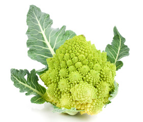 Wall Mural - Rare broccoli. Romanesco broccoli cabbage, isolated on white bac