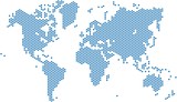 Fototapeta Mapy - Dots world map on white background, vector illustration.