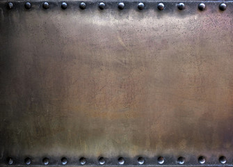 Wall Mural - Metal frame with rivets