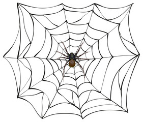 Wall Mural - spiderweb. big spider web. scary spider of web. poison spider