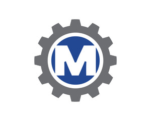 Wall Mural - M Letter Gear Logo