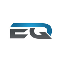 EQ company linked letter logo blue