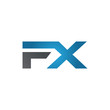 FX company linked letter logo blue