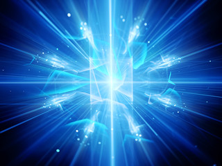 Wall Mural - futuristic blue glowing abstract background