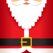 Santa Claus Beard Belt Greating Card Template Flat Design Vector