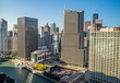 Chicago, Illinois skyline with the Chicago river in the foreground