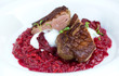 Italian beetroot risotto with delicious roasted duck breast 
