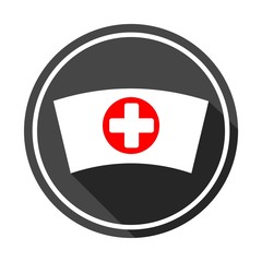 Canvas Print - Nurse cap icon with long shadow