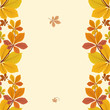 Autumn background, border ornament with yellow leaves