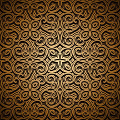 Wall Mural - Vintage gold background, seamless pattern