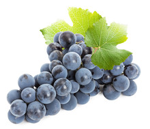 Purple Grape Isolated On The White Background