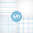Vector set of paper patterns. Ruled, dotted, millimeter and squared papers