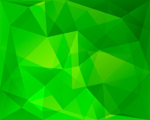 Abstract polygonal geometric background, green and yellowish col