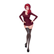 High Definition Illustration: Seductive Woman with Fewer and Fewer Clothes Series 3. Realistic Cartoon Style Character Design. 