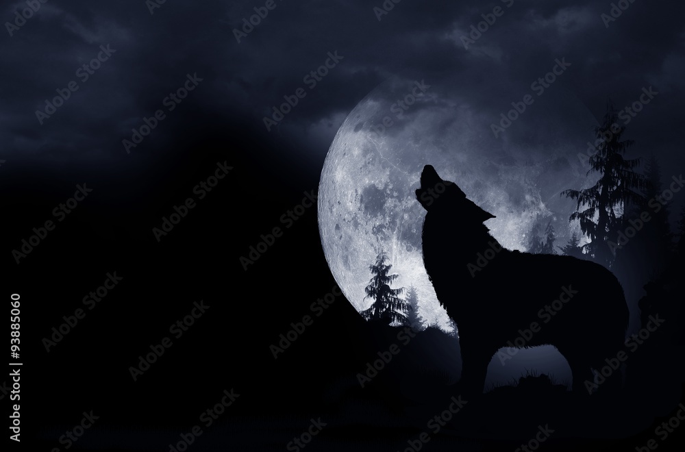 Obraz na płótnie Howling Wolf Background w salonie