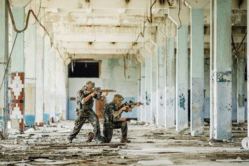 Wall Mural - woman soldier member of ranger squad