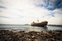 Broken Ship Near Lanzarote Coast