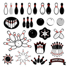 Bowling Icons Set