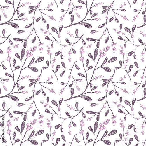 Nowoczesny obraz na płótnie Christmas seamless pattern with mistletoe