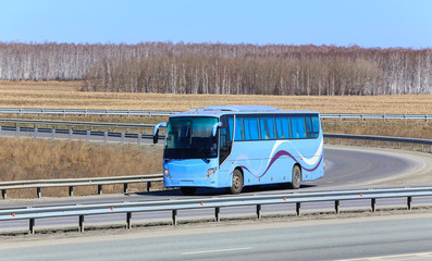 Canvas Print - bus goes on the highway