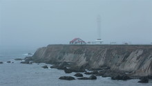 Historic Point Arena Lighthouse Coastal Heavy Fog HD 6125