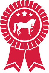 Poster - Rosette ribbons with horse silhouette