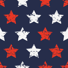 Hand Drawn Vector Seamless Pattern With Stars.