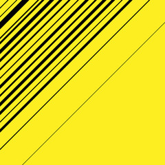 Aufkleber - Black and yellow diagonal lines with different thickness. Abstra