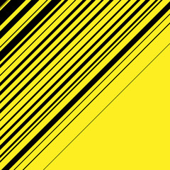 Poster - Black and yellow diagonal lines with different thickness. Abstra