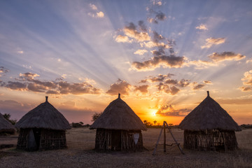 Wall Mural - boma sunset - tanzania