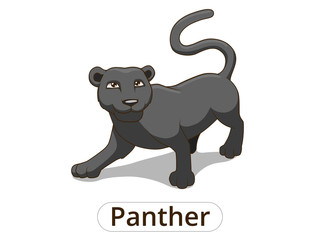 Wall Mural - Panther african savannah cartoon illustration 