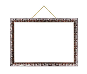 Retro metal frame on rope