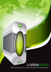 Aufkleber - Vector brochure background with computer case